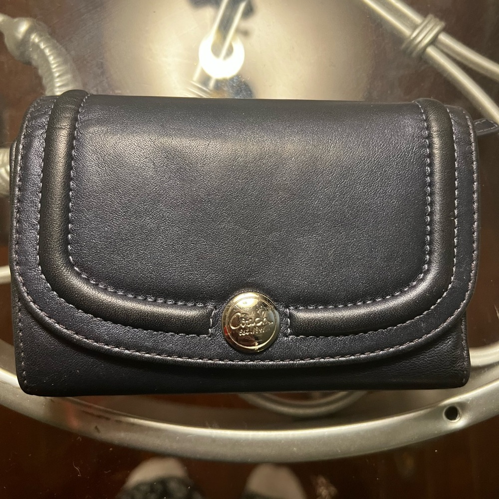Gently Used Authentic Coach Navy Blue Wallet